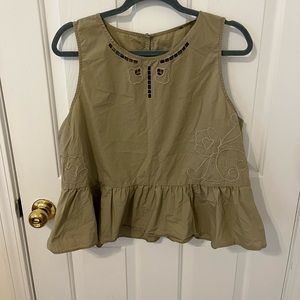 Madewell Green Peplum Tank Top